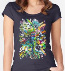 Tubes of Wonder - Abstract Watercolor + Pen Illustration Women's Fitted Scoop T-Shirt