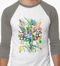 Tubes of Wonder - Abstract Watercolor + Pen Illustration Men's Baseball ¾ T-Shirt