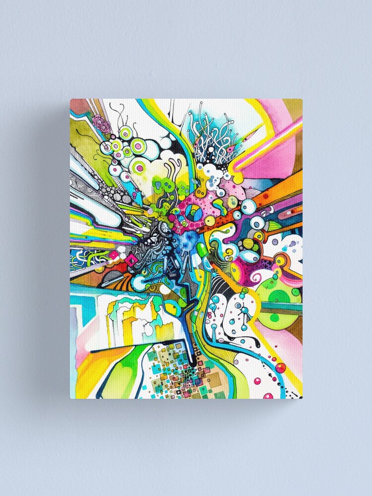 Tubes of Wonder - Abstract Watercolor + Pen Illustration Canvas Print for  Sale by jeffjag