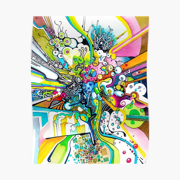 Tubes of Wonder - Abstract Watercolor + Pen Illustration Poster