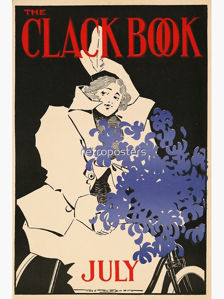 "THE CLACK BOOK JULY Cyclist Vintage American Literary Magazine Cover