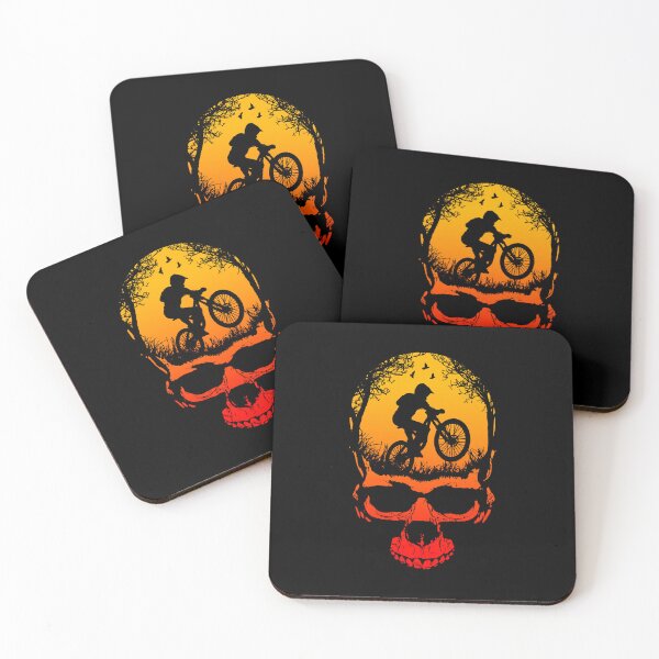 Item preview, Funny Mountain Bike MTB Biking Halloween Sunset Goth Skull designed and sold by GrandeDuc.