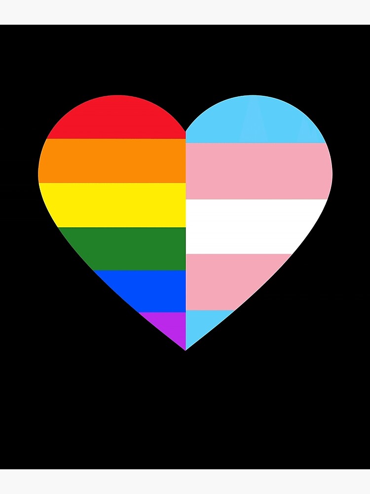 Lgbt Rainbow And Transgender Pride Flag Heart Poster Poster For Sale By Cossiounfluke7 Redbubble