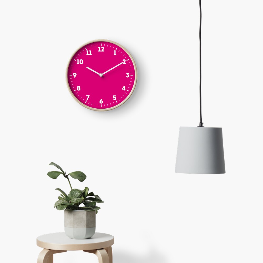Hot Pink Fuchsia Solid Color Decor Clock