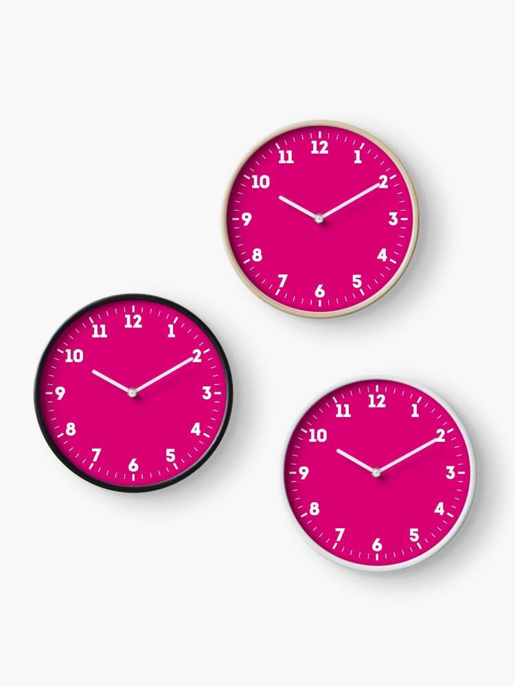 Hot Pink Fuchsia Solid Color Decor Clock for Sale by Garaga