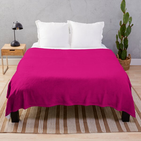 Hot Pink Fuchsia Solid Color Decor Throw Blanket