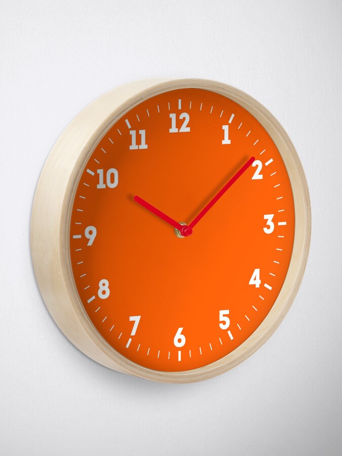Alternate view of Festive Orange Accent Solid Color Decor Clock