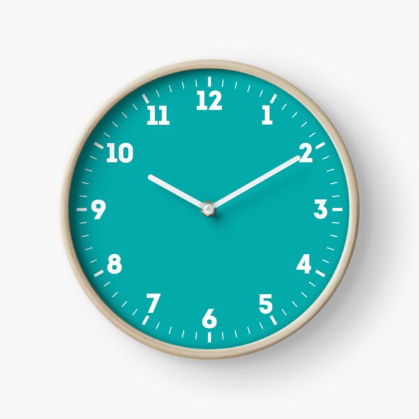 Turquoise Solid Color Decor Clock