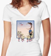 Indy-Man Yes-We-Can T-Shirt Creation Women's Fitted V-Neck T-Shirt