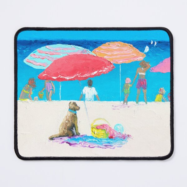 Item preview, Under a Red Umbrella, beach painting designed and sold by MatsonArtDesign.