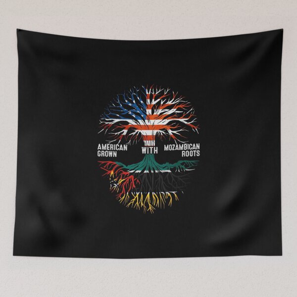Item preview, American Grown With Mozambican Roots Tree Mozambique Flag designed and sold by MoHaCo.