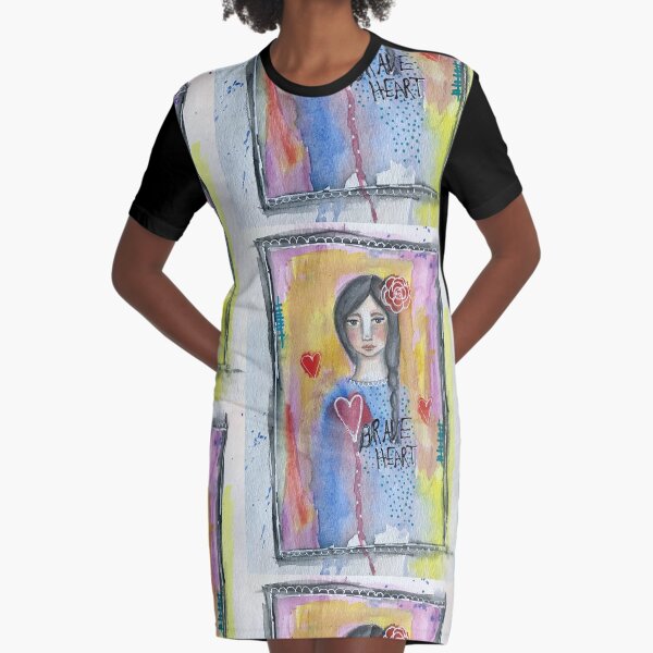 "Brave Heart" Graphic T-Shirt Dress