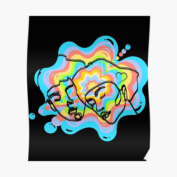 Dessin au trait abstrait Poster
