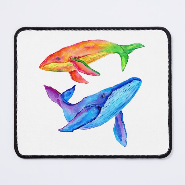 Item preview, Two Giant Whales Painted With Watercolors - Beautiful Sea Creatures designed and sold by ShaStyle ArtFo.