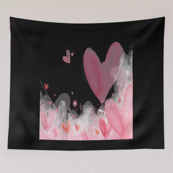 Item preview, Pink hearts Romance Falling in love Watercolor designed and sold by LILIANAYOUNGS.
