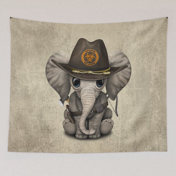 Item preview, Baby Elephant Zombie Hunter designed and sold by JeffBartels.