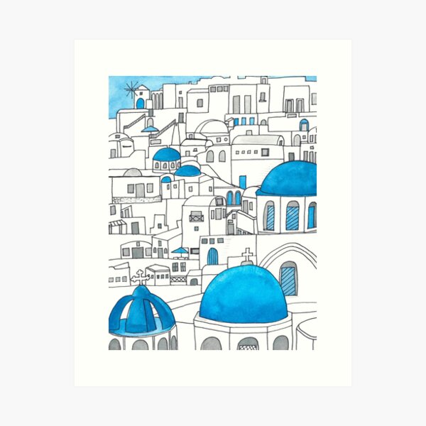 Item preview, Santorini Blue and White Paradise designed and sold by jenbucheli.