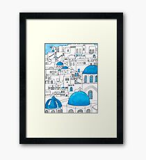 Santorini Blue and White Paradise Framed Print