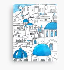 Santorini Blue and White Paradise Metal Print