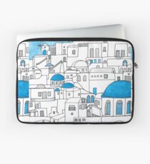 Funda para portátil Santorini, paraíso azul y blanco