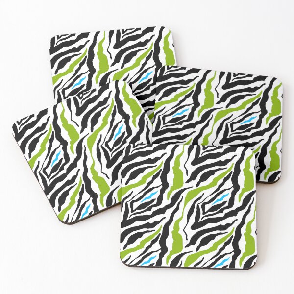 Item preview, GOWILD zebra endless pattern - green blue black - inverse designed and sold by GOWILDstyle.
