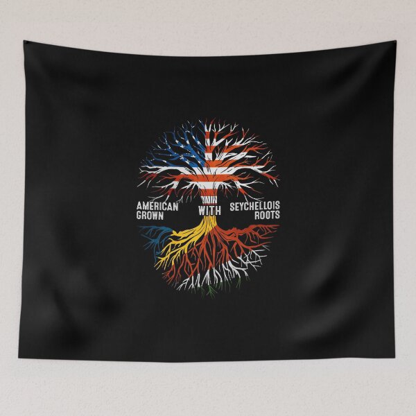 Artikelvorschau, American Grown mit Seychellen-Wurzeln Seychellen-Flagge entworfen und verkauft von MoHaCo.