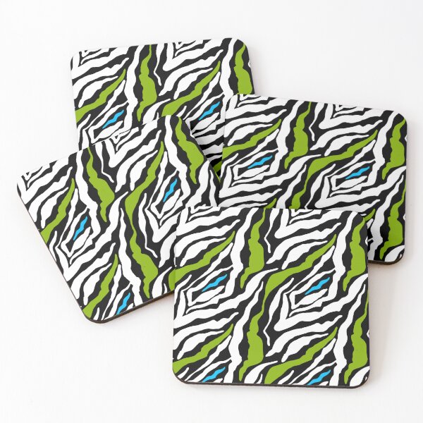 Item preview, GOWILD zebra endless pattern - green blue black designed and sold by GOWILDstyle.