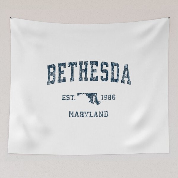 Item preview, Bethesda Maryland Md Vintage Sports Navy Print designed and sold by YumiSaka.