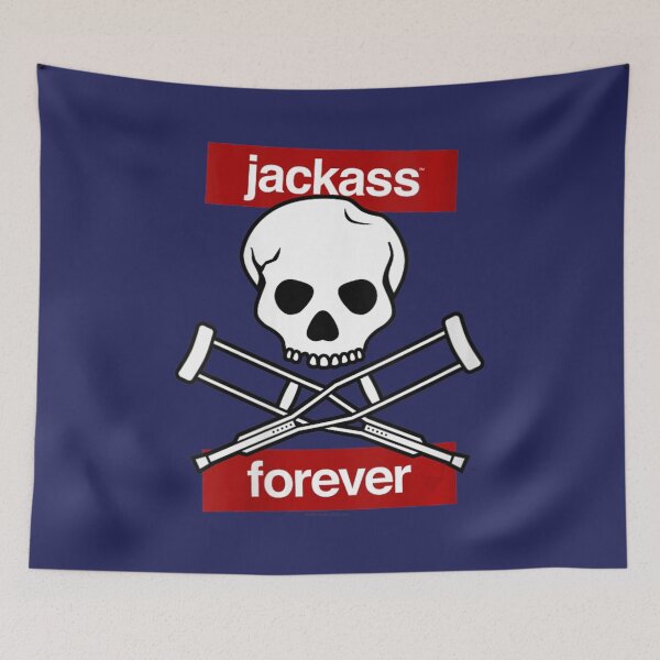 Item preview, Womens Jackass Forever Red Skull And Crutches Warning V-Neck designed and sold by YumiSaka.