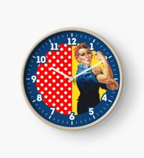 Rosie The Riveter Retro Style design Clock