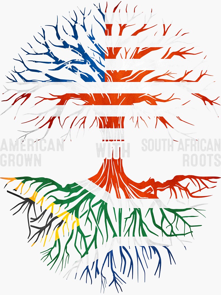 American Grown With South African Roots Tree South Africa Flag Sticker For Sale By Mohaco 2785