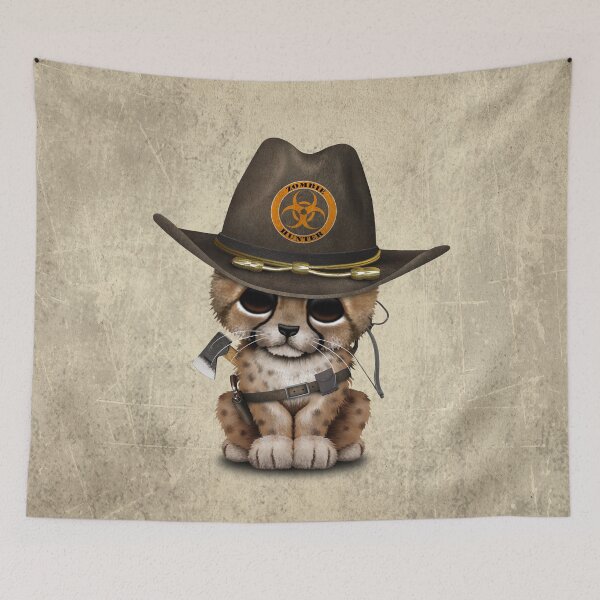 Item preview, Cute Cheetah Cub Zombie Hunter designed and sold by JeffBartels.
