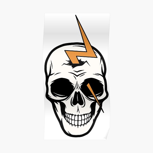 "Skeleton skull struck by lightning ACDC" Poster for Sale by Arth1nker