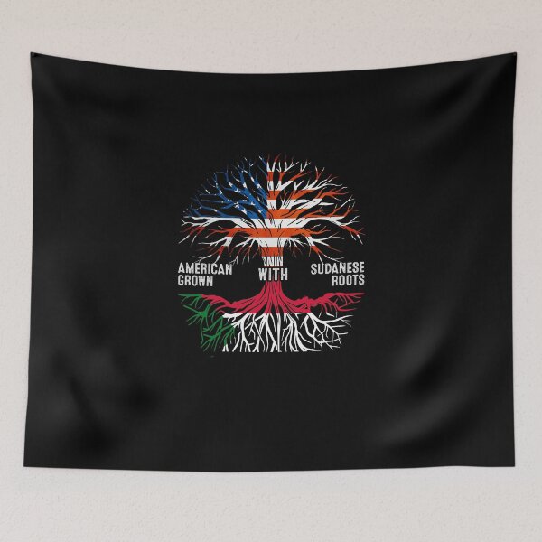 Item preview, American Grown With Sudanese Roots Tree Sudan Flag designed and sold by MoHaCo.