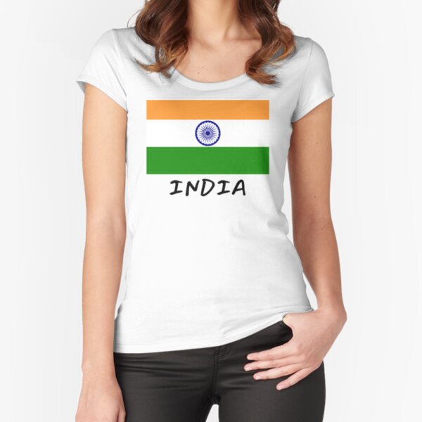 India Flag: Har Ghar Tiranga Fitted Scoop T-Shirt