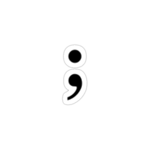 Semi Colon Stickers By Annie Rosenthal Redbubble