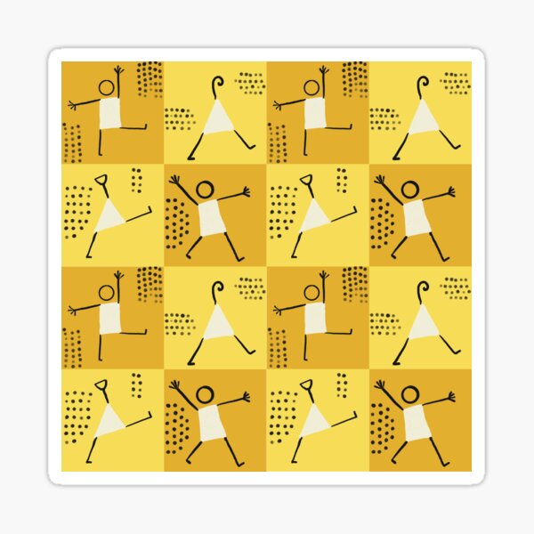 Paul Klee figures dancing (yellow) Sticker