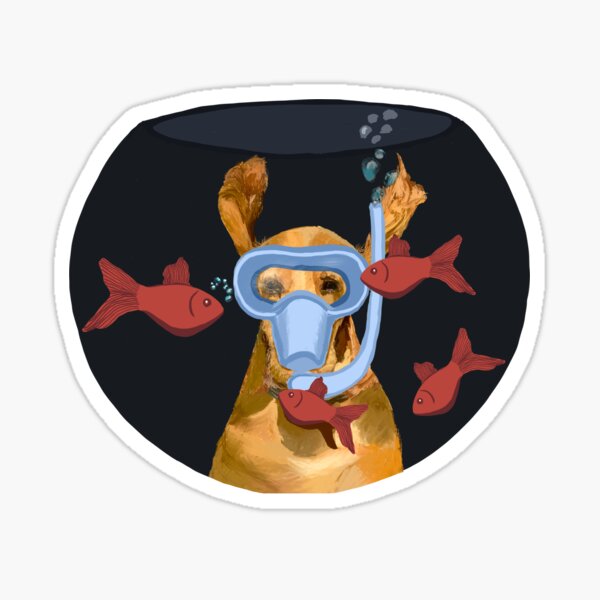"Scuba Dog " Sticker for Sale by GillianTapping Redbubble