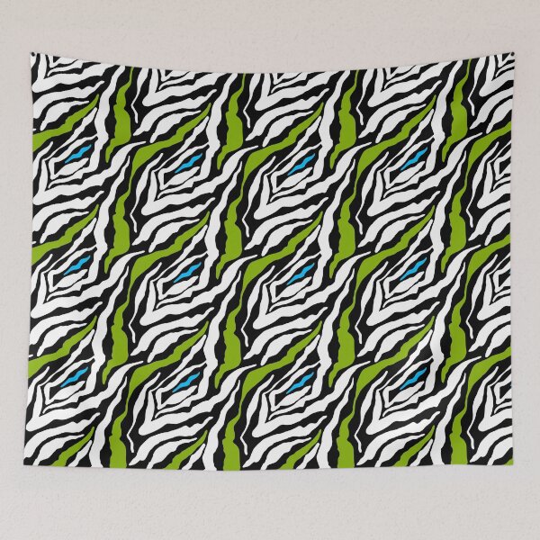 Item preview, GOWILD zebra endless pattern - green blue black designed and sold by GOWILDstyle.