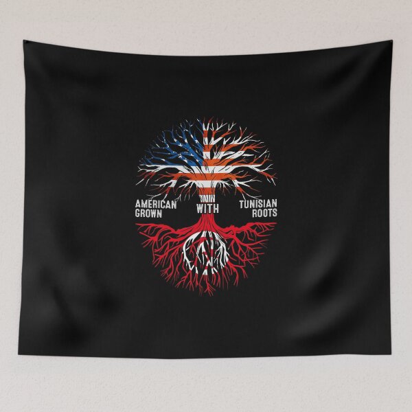 Artikelvorschau, American Grown mit tunesischen Wurzeln Baum Tunesien-Flagge entworfen und verkauft von MoHaCo.