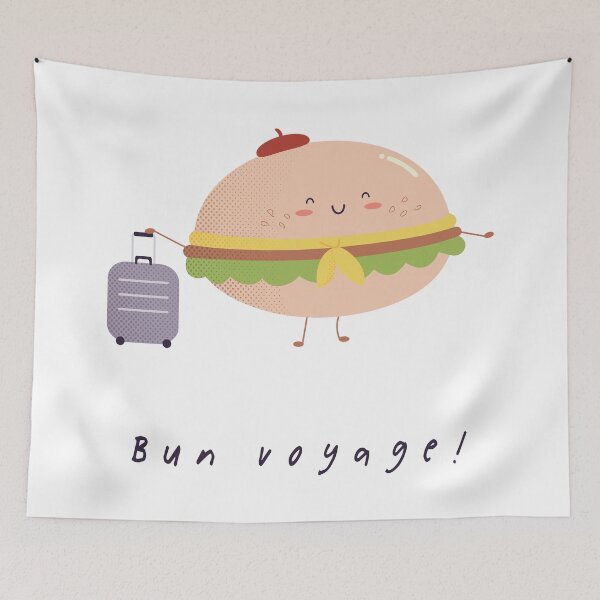 Item preview, Bun voyage burger pun design designed and sold by high5doodle.