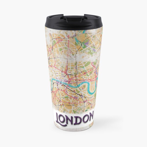 Watercolor Map of London Travel Mug