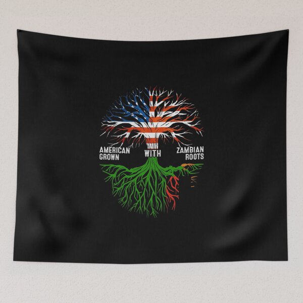 Item preview, American Grown With Zambian Roots Tree Zambia Flag designed and sold by MoHaCo.