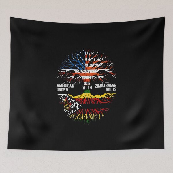 Item preview, American Grown With Zimbabwean Roots Tree Zimbabwe Flag designed and sold by MoHaCo.