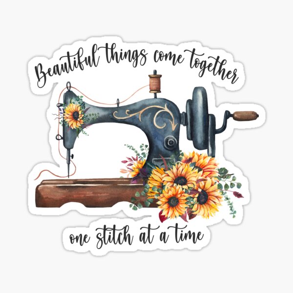 Item preview, Beautiful things come together one stitch at a time, Watercolor Floral sewing machine | Sewing | Botanical Cottage Core | Crafters Decor  designed and sold by Loucrative.