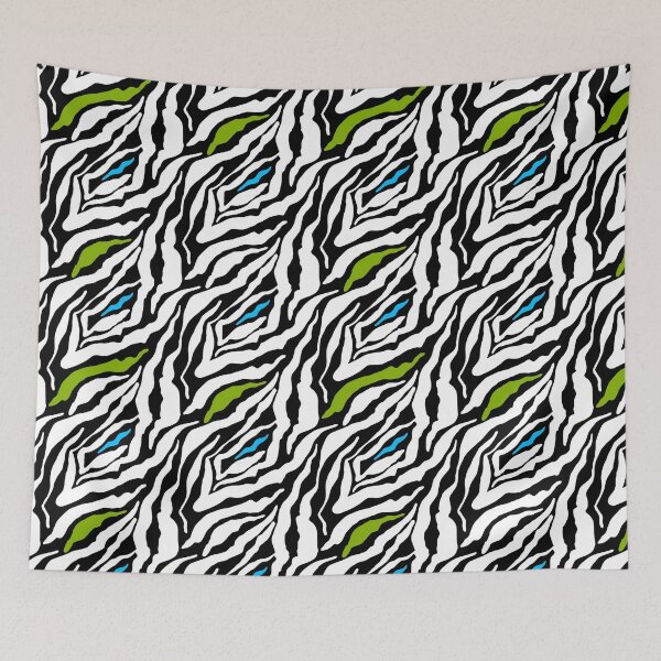Item preview, GOWILD zebra endless pattern - green blue black - variation designed and sold by GOWILDstyle.