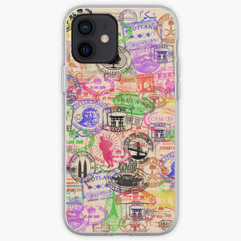 "Vintage Passport Stamps " iPhone Case & Cover by JCDesignsUK Redbubble