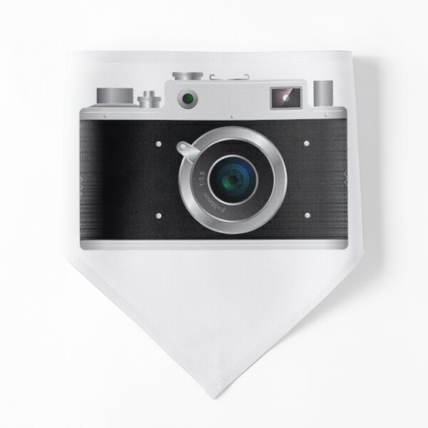 Old rangefinder film camera on a white background Pet Bandana