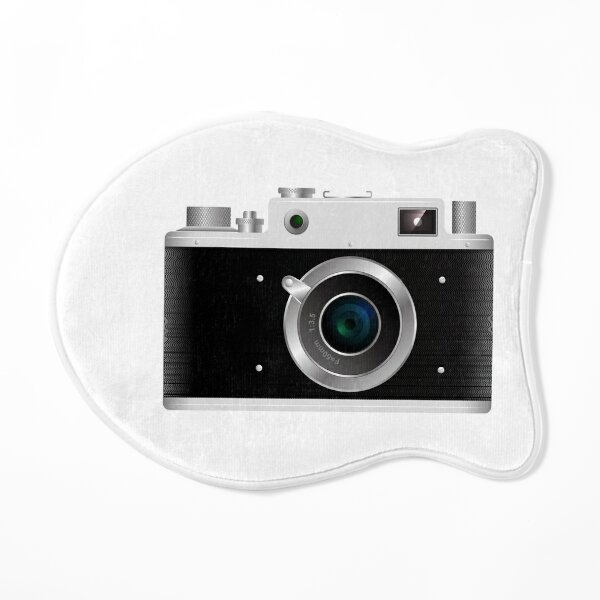 Old rangefinder film camera on a white background Cat Mat
