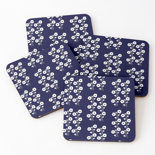 Item preview, Flowers - White on Blue designed and sold by Linda Callaghan.